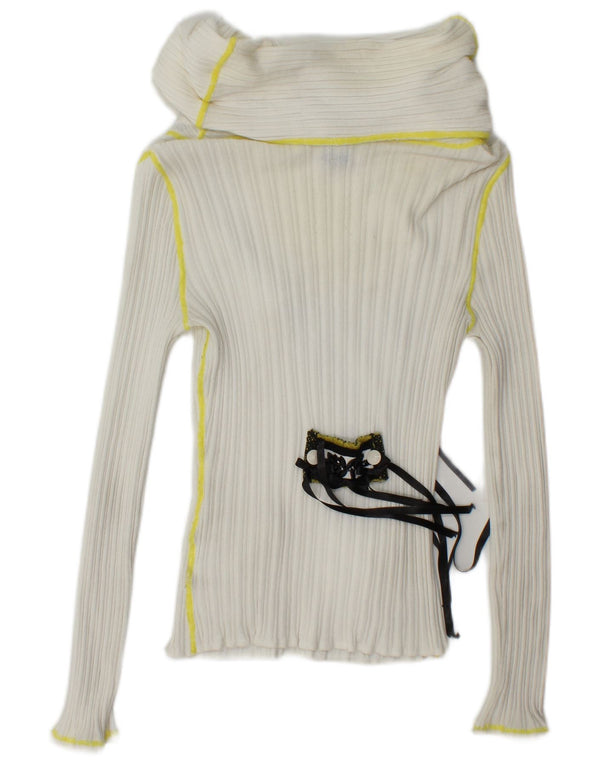 Γυναικείο πουλόβερ TRICOAT CHIC Crop Roll Neck Jumper IT 42 Medium White