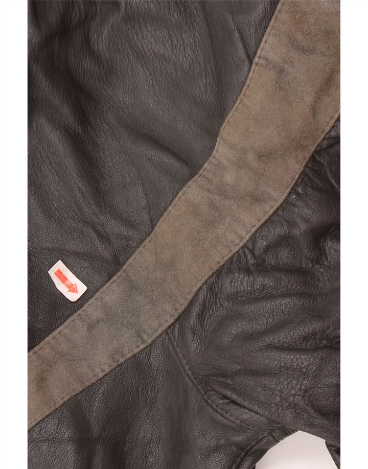 Lavorazione Artigiana Γυναικείο Μπουφάν IT 44 Δερμάτινο μεσαίο γκρι χρώμα