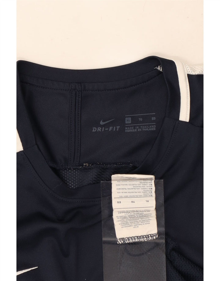 Ανδρικό T-shirt NIKE Dri Fit Top XL Navy Blue Colorblock Πολυεστέρας