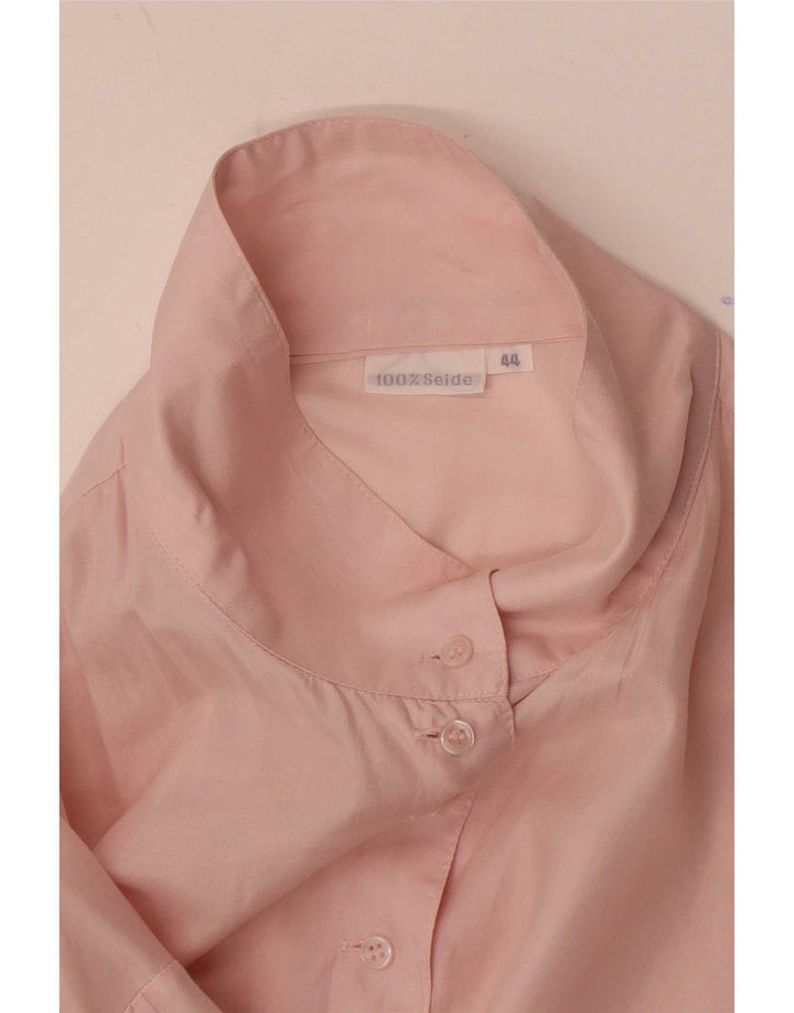Vintage Γυναικείο πουκάμισο Oversized Μπλούζα IT 44 Medium Pink Silk