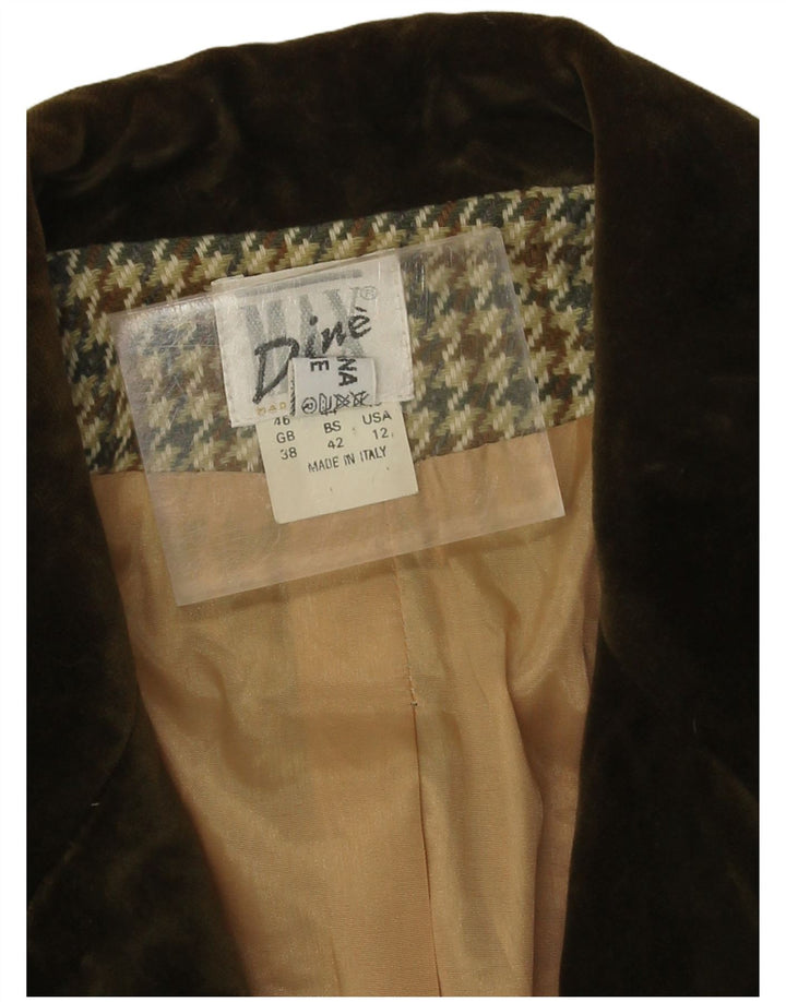 Vintage γυναικείο σακάκι σακάκι με 1 κουμπί EU 38 Medium Beige Houndstooth