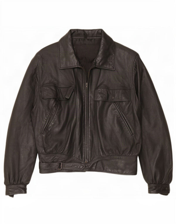 Vintage Ανδρικό Δερμάτινο Μπουφάν UK 42 XL Μαύρο