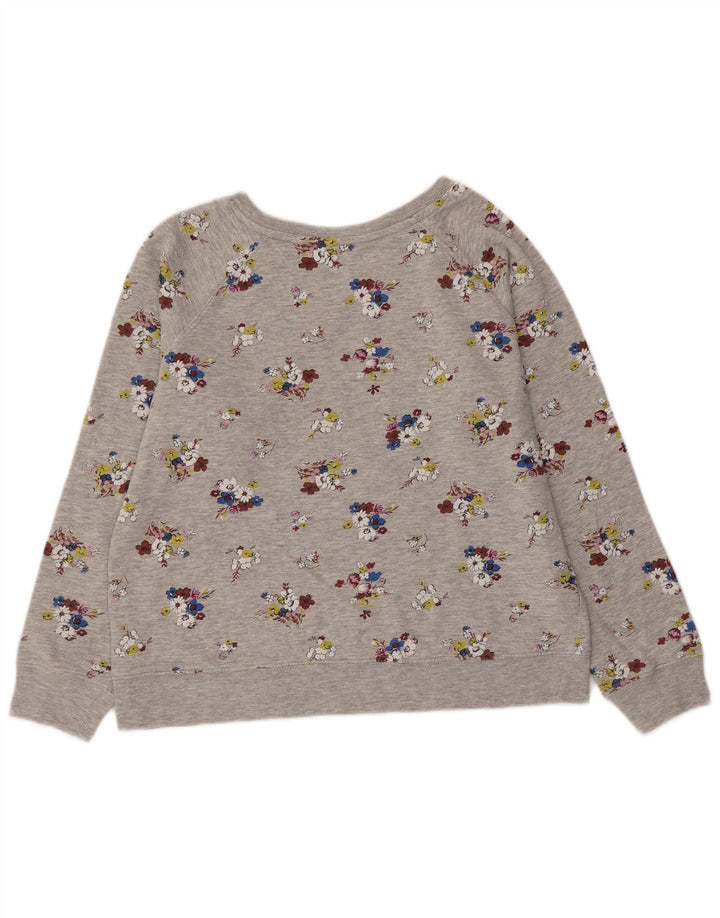 MARKS & SPENCER Γυναικεία φούτερ Crop Jumper UK 12 Medium Grey Floral