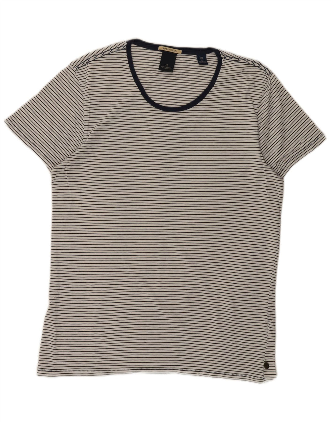 Ανδρικό T-Shirt SCOTCH & SODA Top Βαμβακερό μεσαίο λευκό με ρίγες