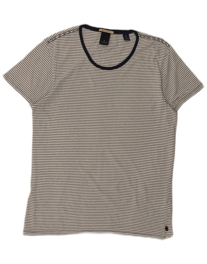 Ανδρικό T-Shirt SCOTCH & SODA Top Βαμβακερό μεσαίο λευκό με ρίγες