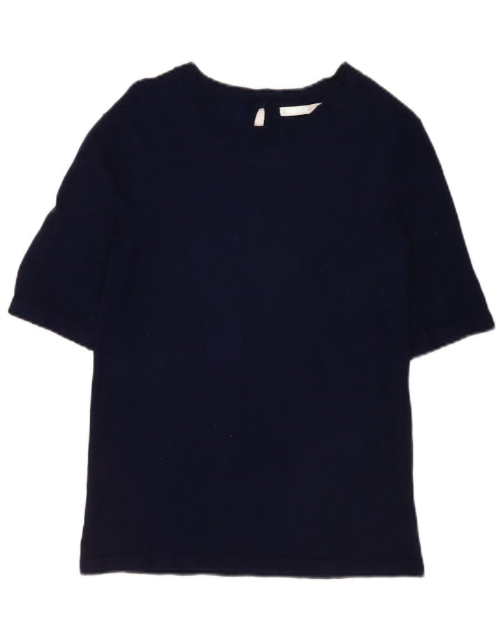 Zara Γυναικείο T-Shirt Top UK 14 Large Navy Blue