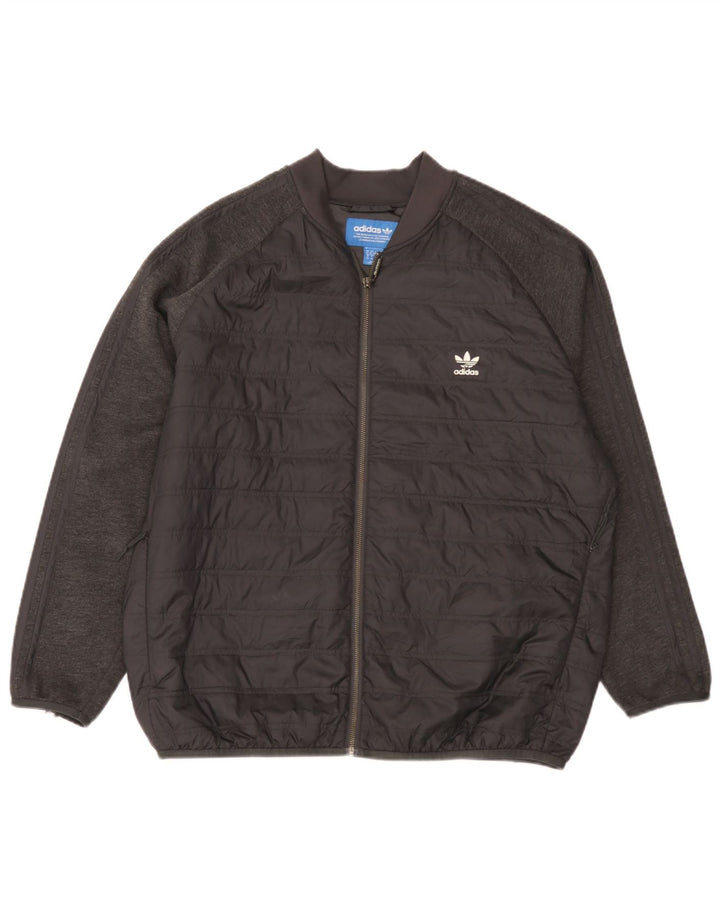 Ανδρικό μπουφάν με επένδυση Adidas UK 42 XL μαύρο πολυεστέρα