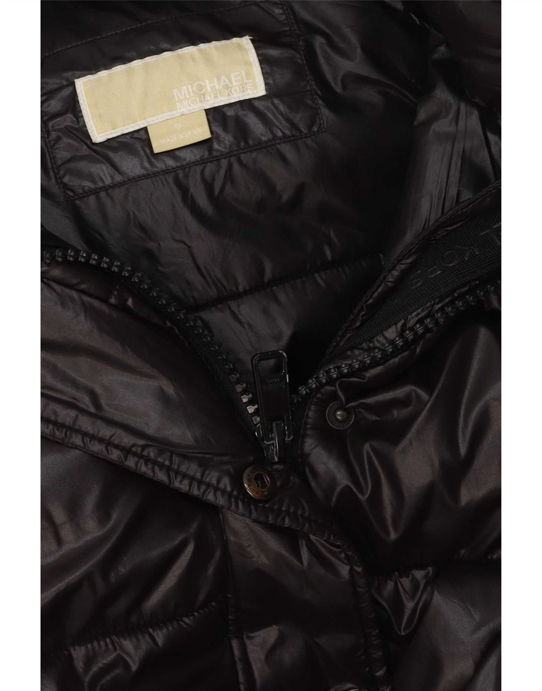 Michael Kors Ανδρικό μπουφάν με κουκούλα UK 38 Medium Μαύρο Πολυεστέρας
