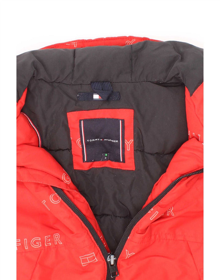 Tommy Hilfiger Boys Graphic Hooded Jacket 3-4 Years Red Polyester