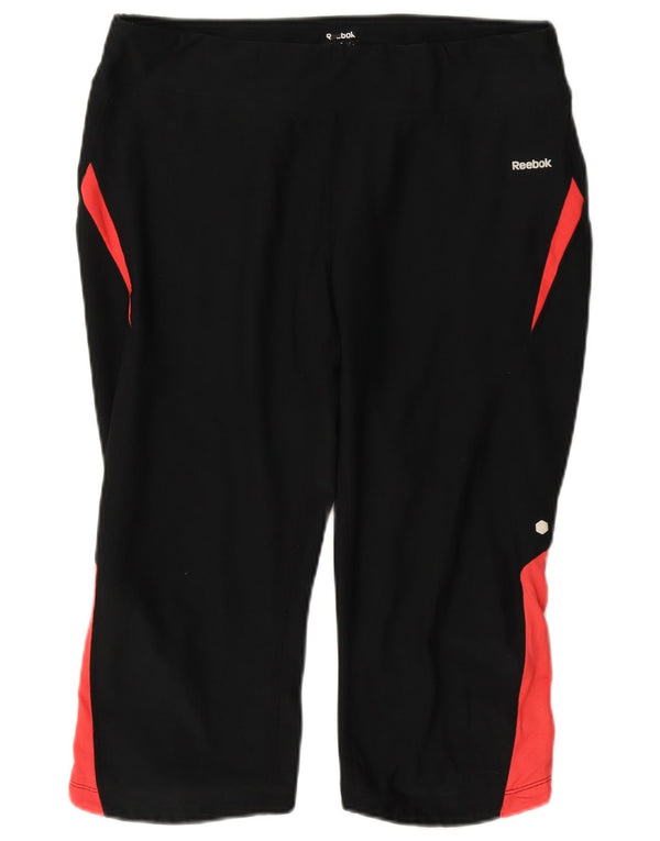 Reebok Γυναικεία φόρμα Capri Παντελόνι UK 14 Large Black Colourblock