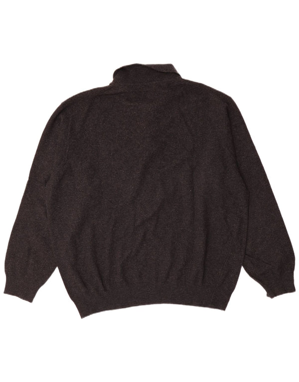 Ανδρικό πουλόβερ Benetton Polo Neck Jumper XL Grey New Wool