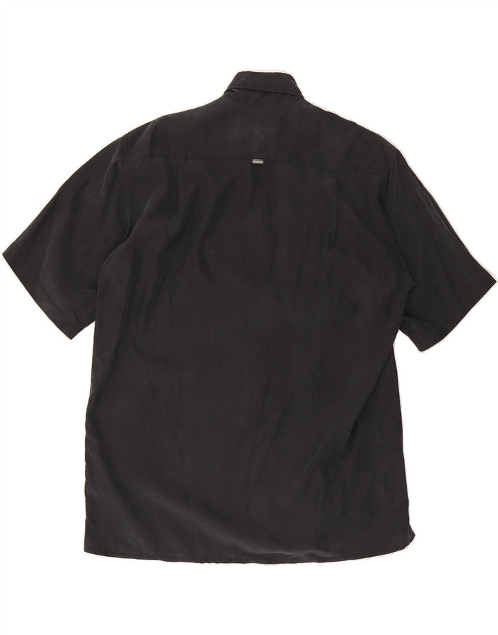 CARLO COLUCCI Mens Short Sleeve Shirt Size 39 Medium Black Rayon Vintage Carlo Colucci and Second-Hand Carlo Colucci from Messina Hembry 