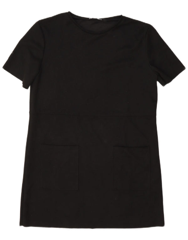 Zara Γυναικείο T-Shirt Φόρεμα UK 16 Large Black Polyester