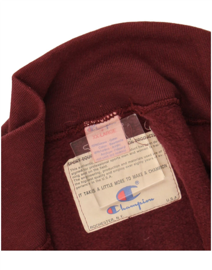 CHAMPION Mens Tracksuit Top Jacket 2XL Burgundy Cotton