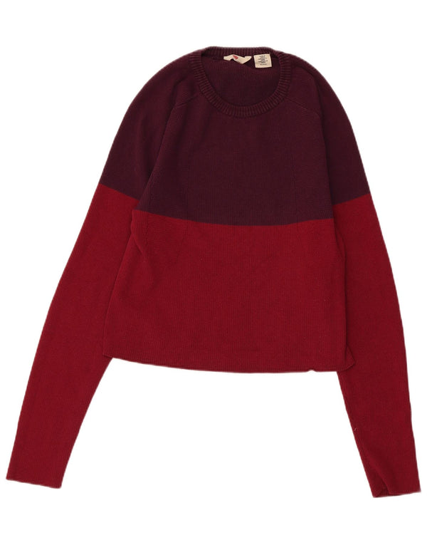 LEVI'S Girls Boat Neck Jumper πουλόβερ 11-12 ετών XL Maroon Colourblock