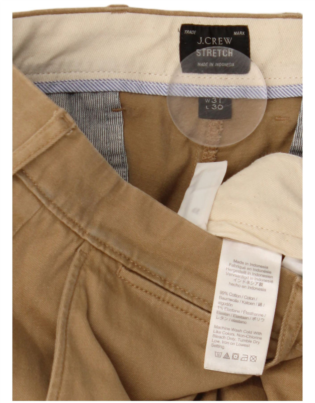 J. CREW Ανδρικό ίσιο παντελόνι Chino W31 L30 Μπεζ βαμβακερό