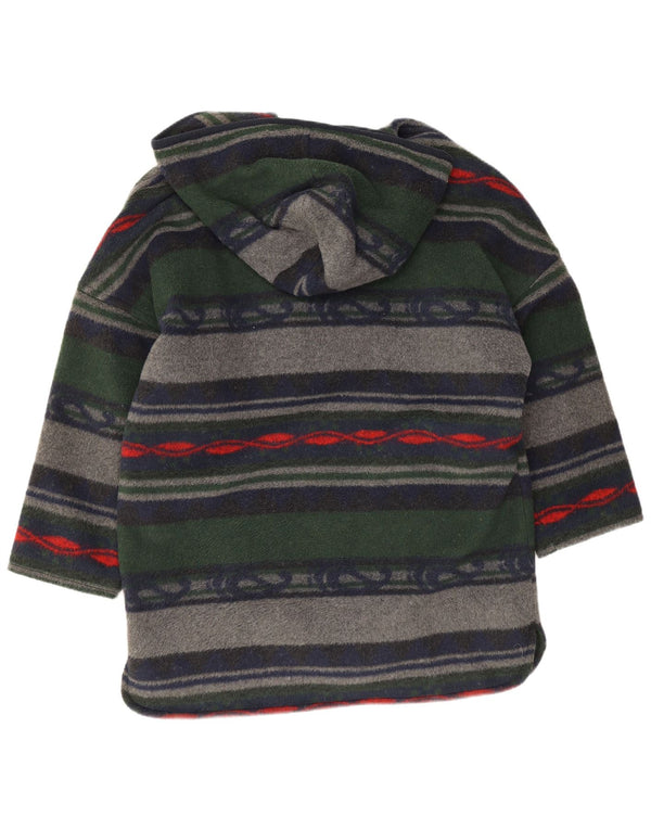 Vintage γυναικείο υπερμεγέθη παλτό UK 16 Μεγάλο πολύχρωμο ριγέ ακρυλικό