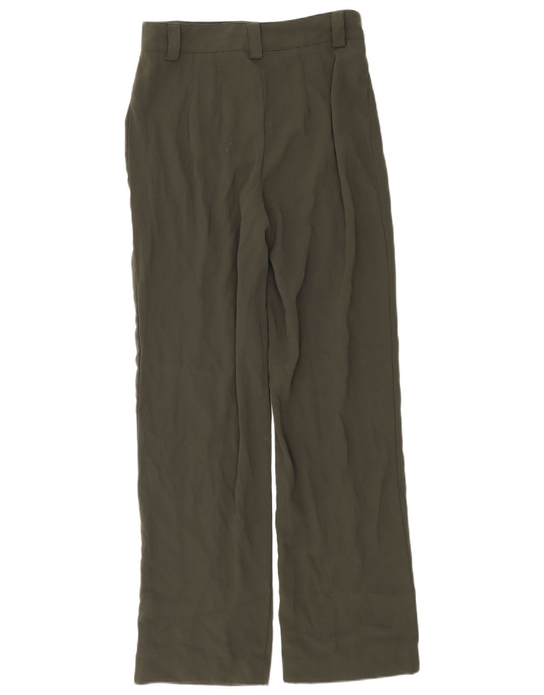 Zara Γυναικείο παντελόνι με καρφίτσες casual Medium W28 L32 Khaki Polyester