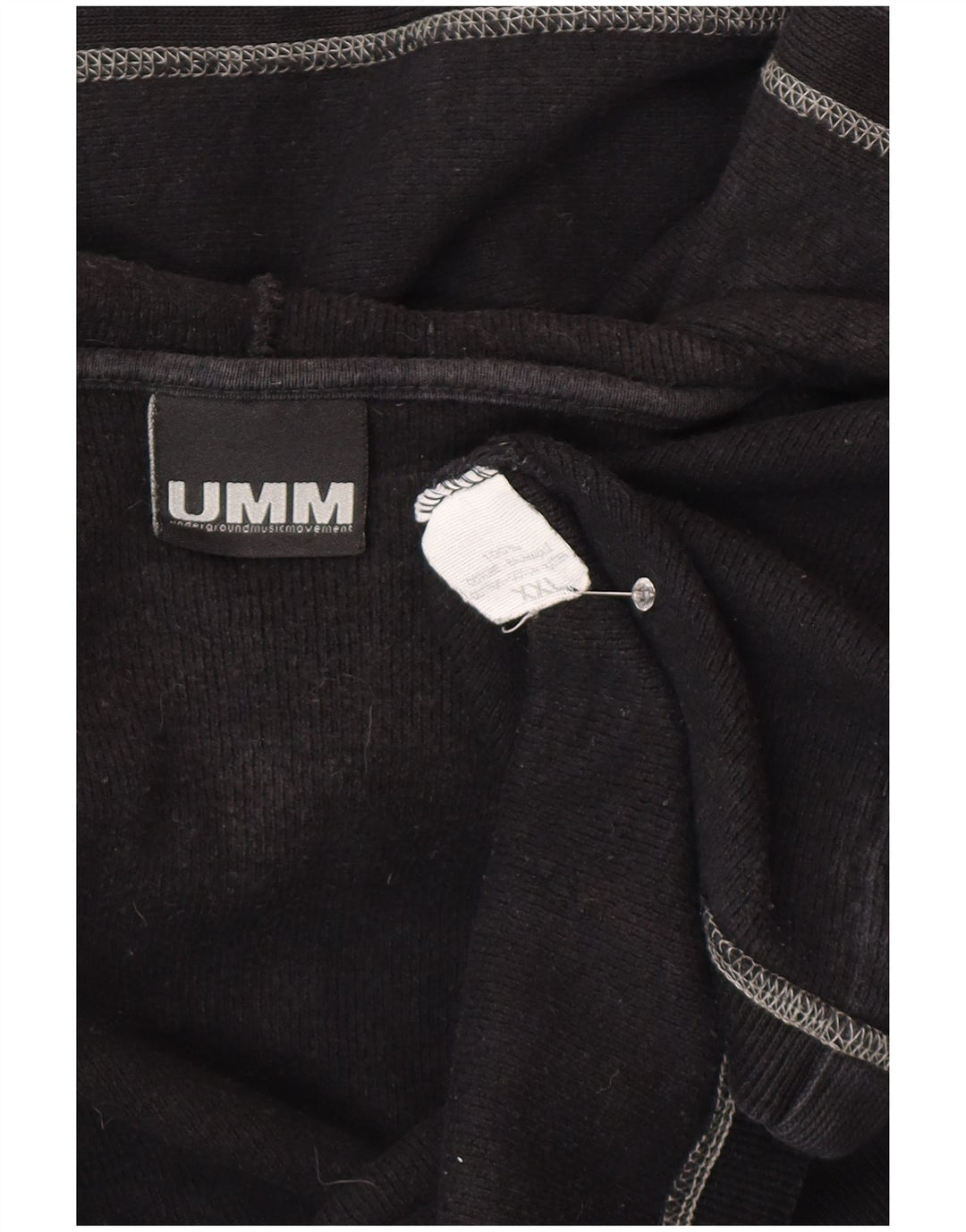 Ανδρικό πουλόβερ ζακέτα με κουκούλα UMM 2XL Μαύρο βαμβακερό