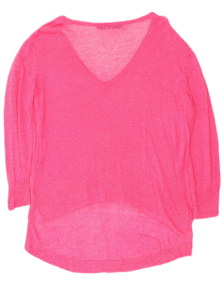 Zara Γυναικείο πουλόβερ με V λαιμόκοψη UK 16 Large Pink