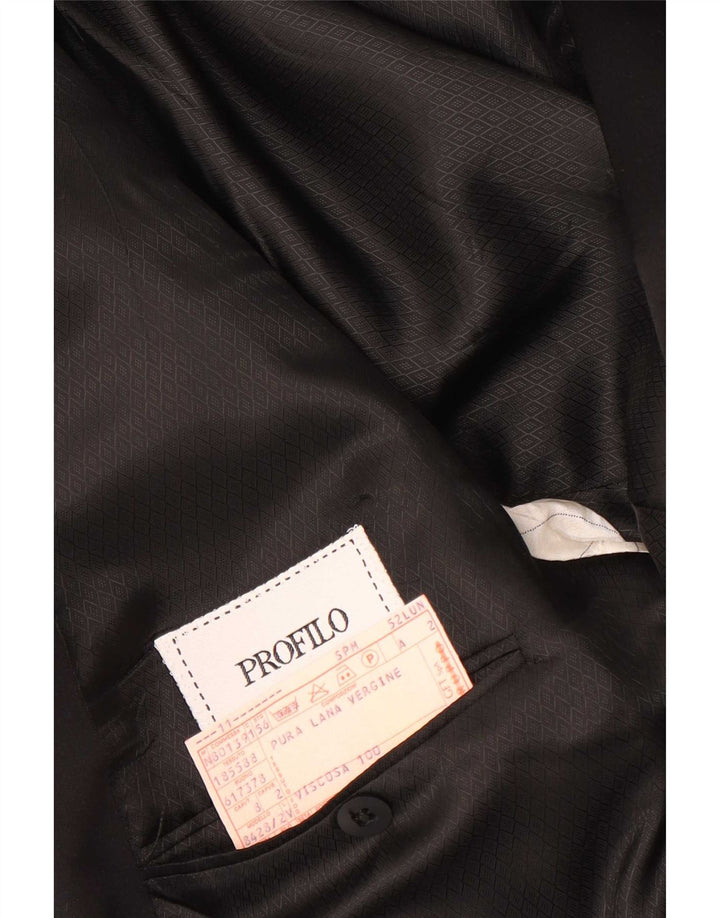 Profilo Ανδρικό Μπουφάν Blazer Διπλό στήθος IT 52 XL Μαύρο Μάλλινο