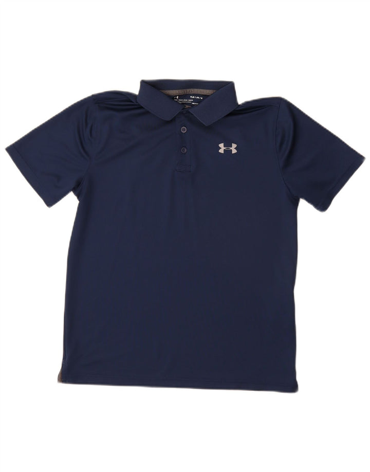 UNDER Armour Boys Heat Gear Polo πουκάμισο 11-12 ετών Μεγάλο Navy Blue