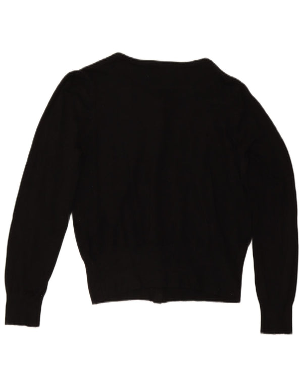 Marks & Spencer Γυναικείο πουλόβερ Crop Cardigan UK 14 Medium Black Viscose