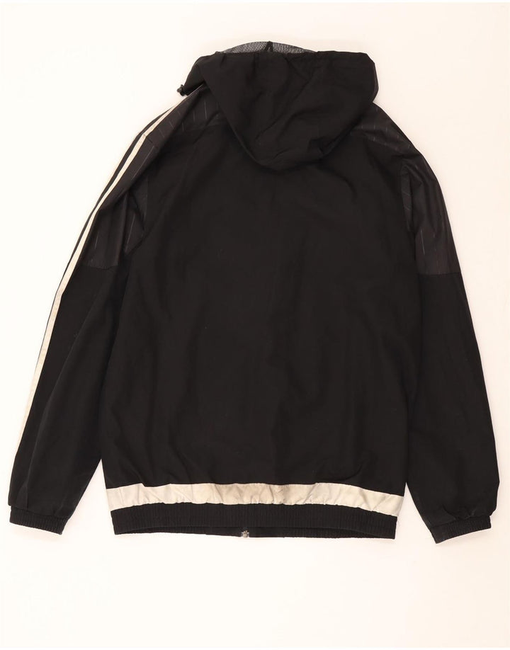 Ανδρικό μπουφάν βροχής με κουκούλα ADIDAS UK 38 μεσαίο μαύρο πολυεστέρας