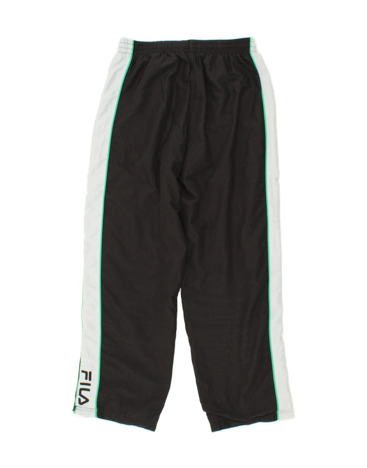 FILA Mens Graphic Tracksuit Trousers Medium Black Colourblock Polyester Vintage Fila and Second-Hand Fila from Messina Hembry 