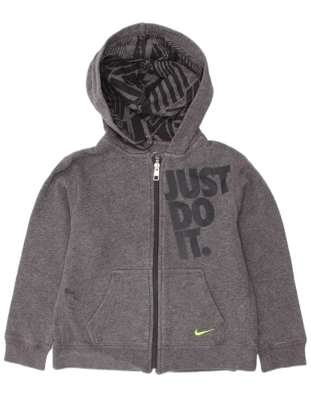 Γραφικό πουλόβερ Nike Boys με κουκούλα 6-7 ετών σε γκρι χρώμα