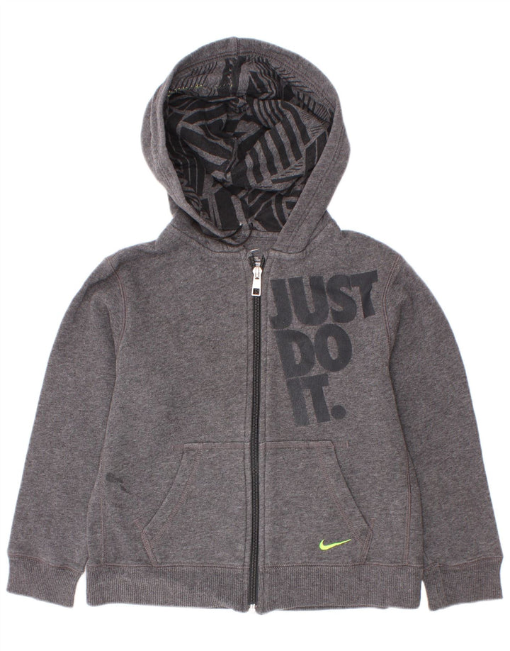 Γραφικό πουλόβερ Nike Boys με κουκούλα 6-7 ετών σε γκρι χρώμα