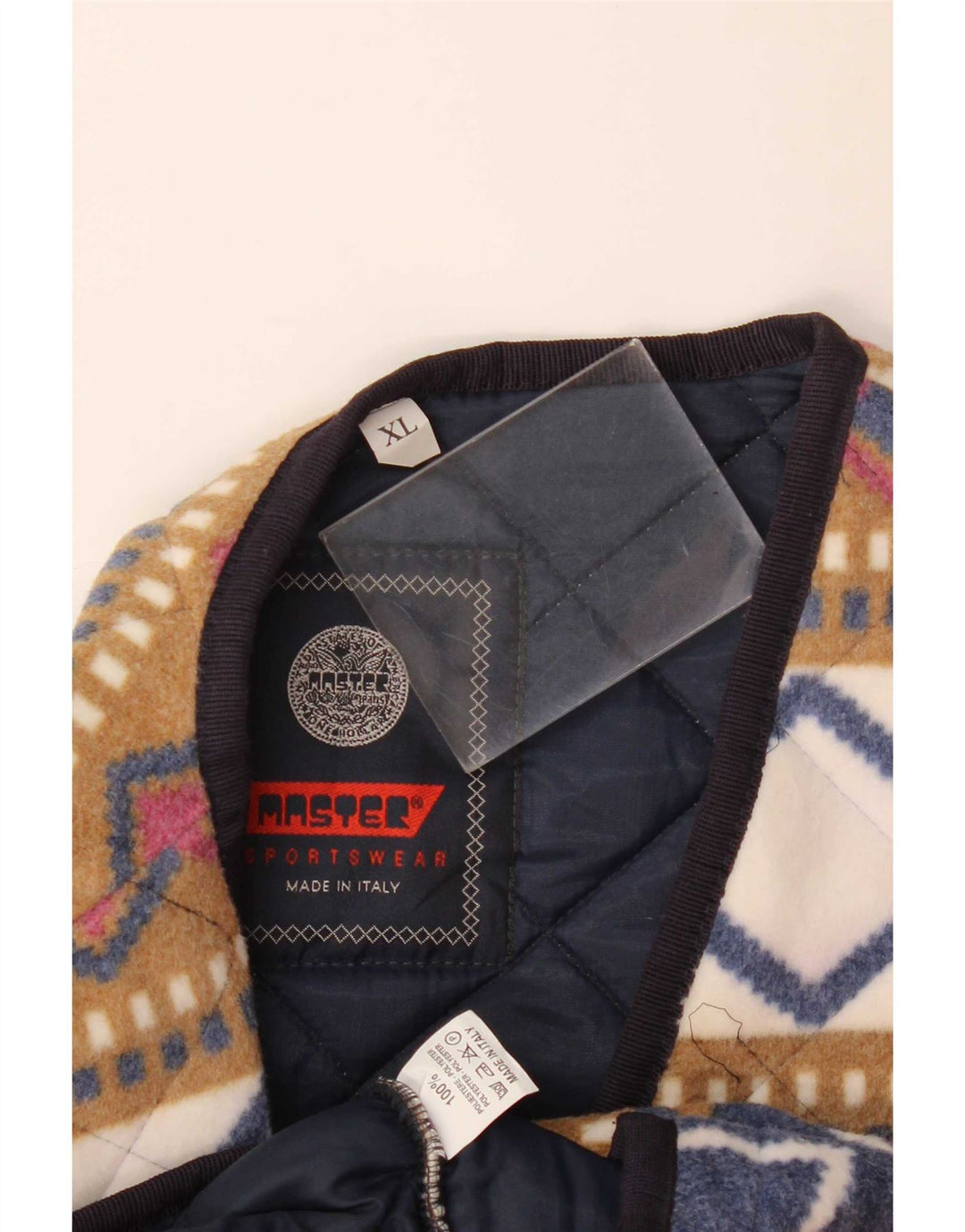 Master Mens Fleece Gilet UK 42 XL Πολύχρωμος Γεωμετρικός Πολυεστέρας