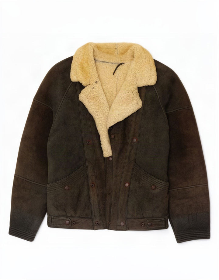 Vintage Ανδρικό Shearling Jacket IT 50 Large Μαύρο