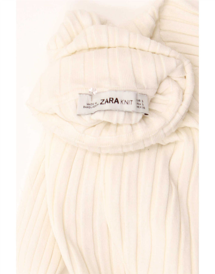 Zara Γυναικεία Μπλούζα Crop Top UK 8 Small White