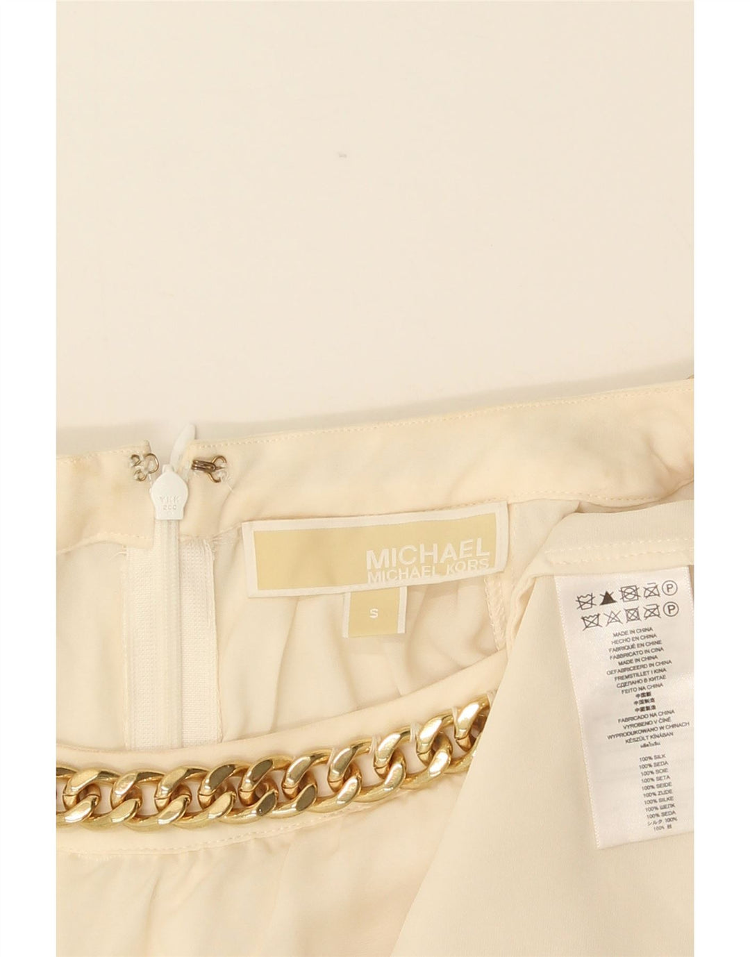 Michael Kors Γυναικεία Αμάνικη Μπλούζα Τοπ UK 10 Small Off White Silk