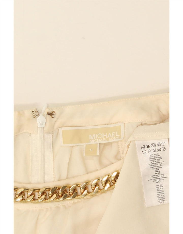 Michael Kors Γυναικεία Αμάνικη Μπλούζα Τοπ UK 10 Small Off White Silk
