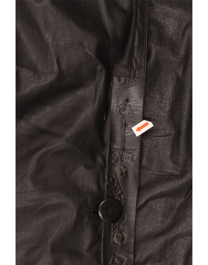 Vintage Γυναικείο Oversized Δερμάτινο Μπουφάν UK 18 XL Μαύρο Δερμάτινο