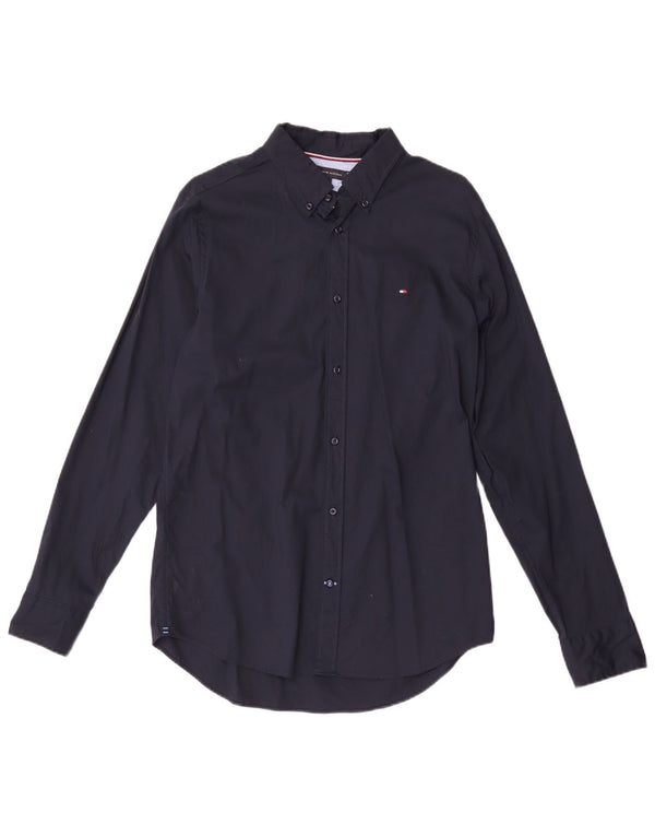 Ανδρικό πουκάμισο Tommy Hilfiger Slim Fit Large Navy Blue από βαμβάκι