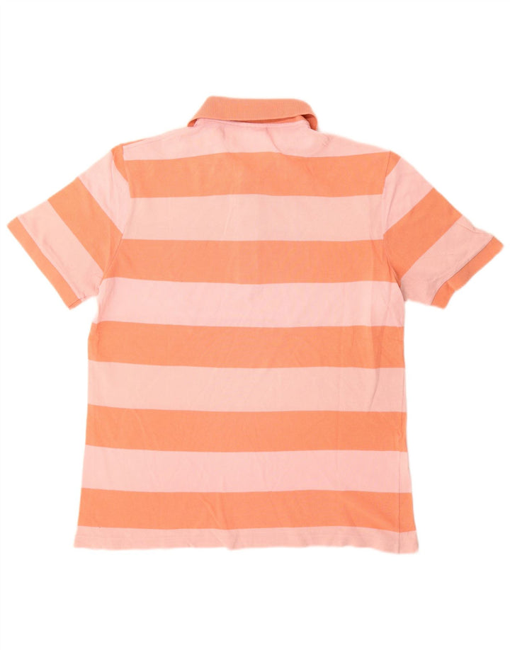 Ανδρικό μπλουζάκι ράγκμπι πόλο Lacoste, μέγεθος 3, μικρό πορτοκαλί βαμβακερό ριγέ