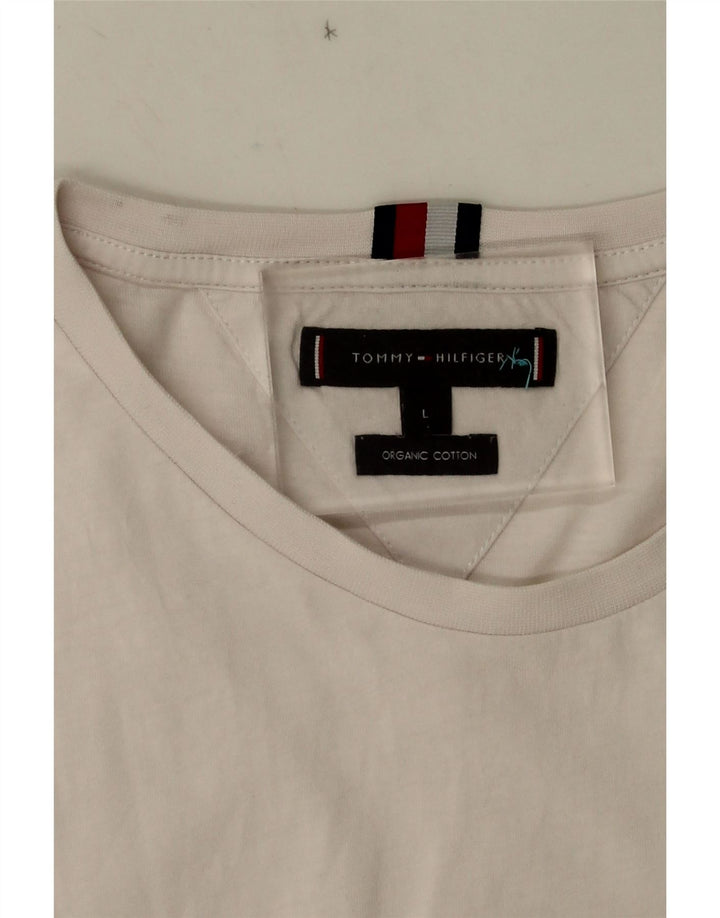 Tommy Hilfiger Ανδρικό γραφικό T-Shirt Top μεγάλο λευκό βαμβακερό