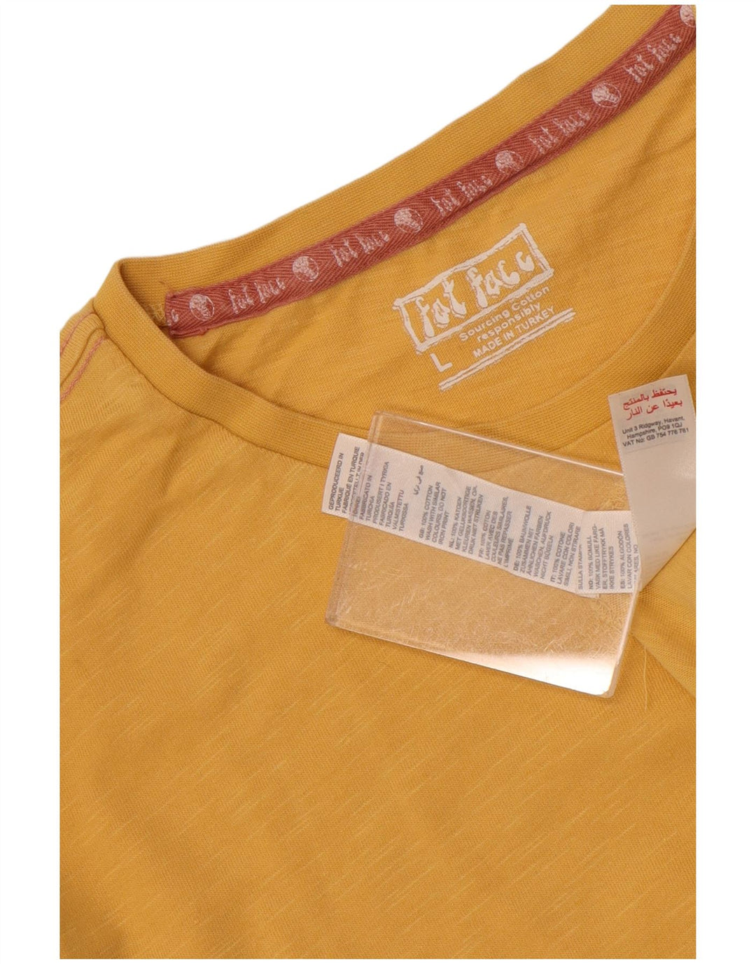 Ανδρικό γραφικό T-Shirt Fat Face Top μεγάλο κίτρινο βαμβακερό