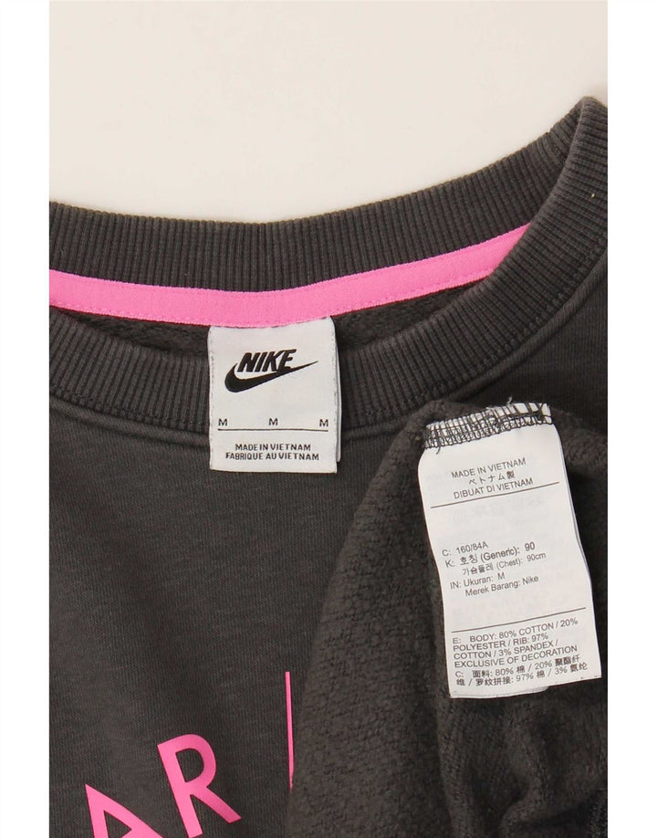 Γυναικείο γραφικό υπερμεγέθη φούτερ Nike Jumper UK 14 Μεσαίο γκρι βαμβακερό
