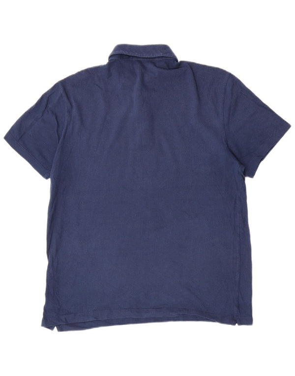 Ανδρικό πουκάμισο πόλο Massimo Dutti, μεγάλο μπλε βαμβακερό