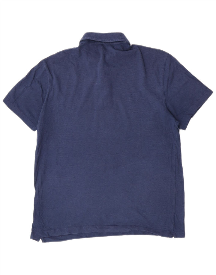 Ανδρικό πουκάμισο πόλο Massimo Dutti, μεγάλο μπλε βαμβακερό