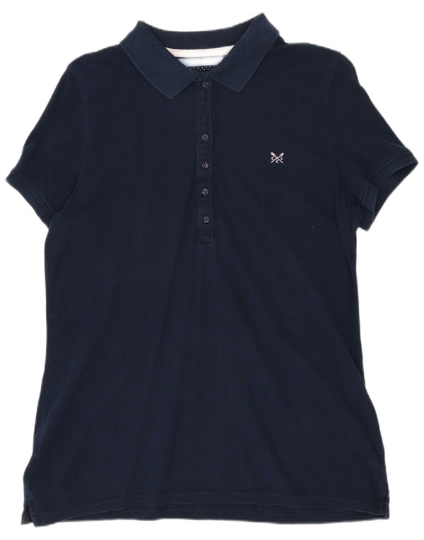 Γυναικείο μπλουζάκι πόλο Crew Clothing UK 14 Medium Navy Blue Cotton