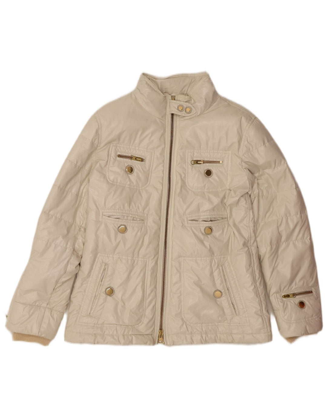 FAY Womens Padded Jacket UK 16 Large Off White