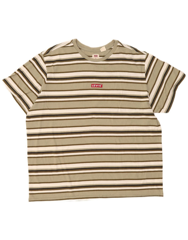 Ανδρικό γραφικό T-Shirt Levi's Top XL Χακί ριγέ βαμβακερό