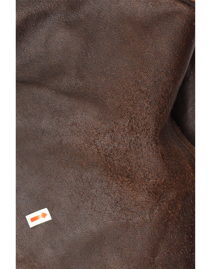 ALAN GORDON Ανδρικό Δερμάτινο Μπουφάν IT 52 XL Καφέ Δερμάτινο