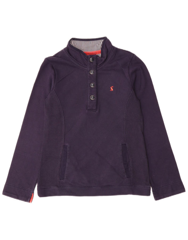 JOULES Γυναικεία φούτερ με λαιμόκοψη κουμπιού Jumper UK 8 Small Navy Blue Cotton
