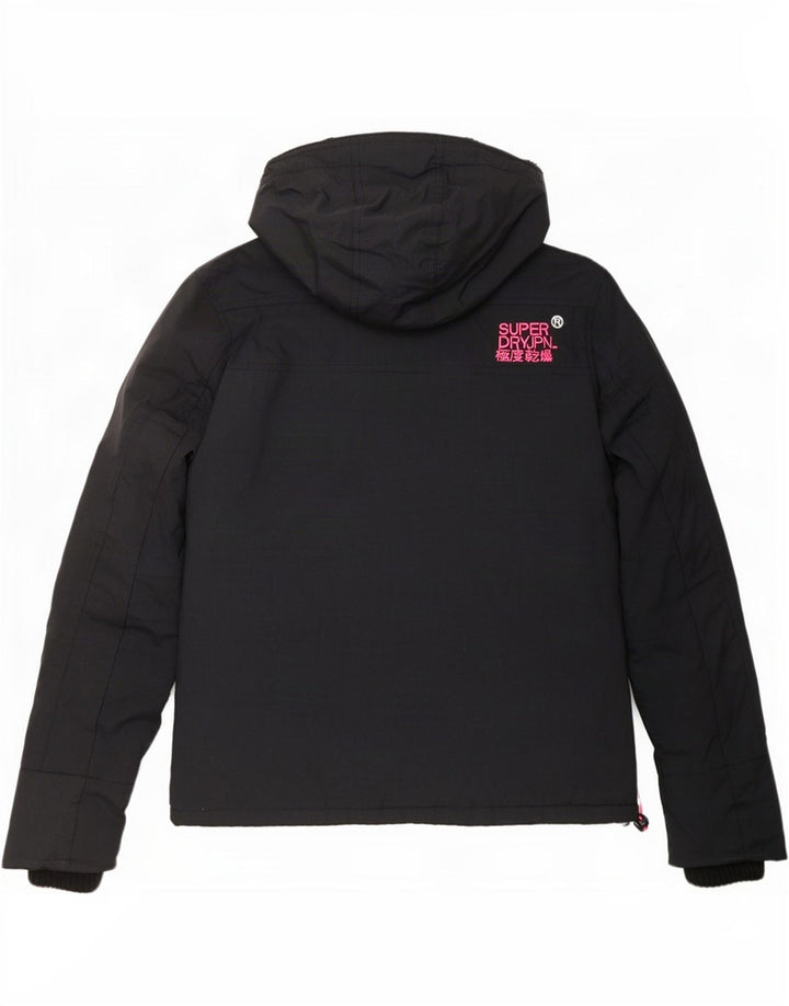 Superdry Γυναικείο Windcheater Hooded Windbreaker Jacket UK 14 Medium Black